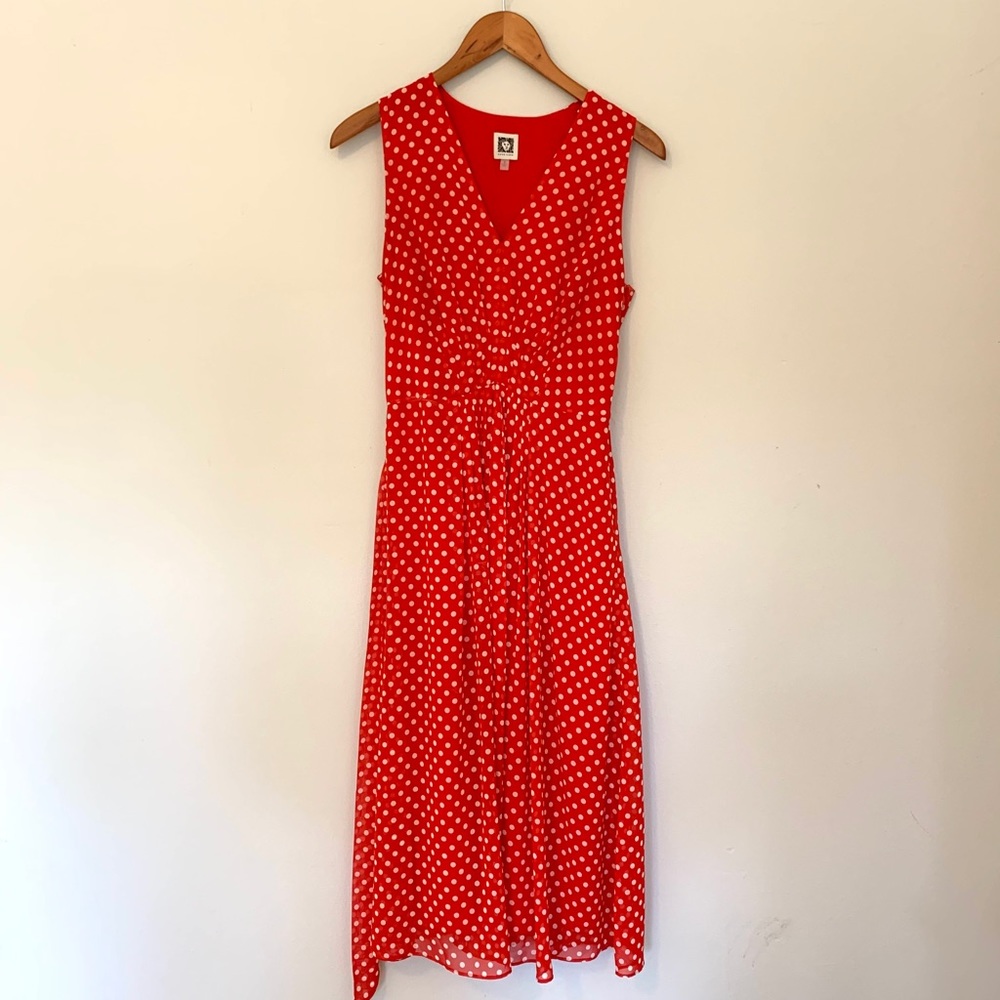 Anne Klein Red dress with white polka dots
